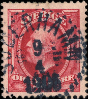 SUÈDE / SWEDEN / SVERIGE - 1904 - " SÖDERHAMN " (Type 33) On Mi.D2Bb 4 öre GREY-black OFFICIAL - Used Stamps