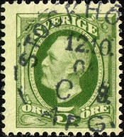 SUÈDE / SWEDEN / SVERIGE - 1904 - " STOCKHOLM 1 / C 3. / AFG." Ds On Mi.41b/Facit 52e - Gebraucht