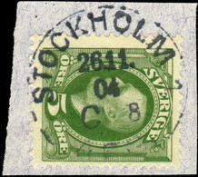 SUÈDE / SWEDEN / SVERIGE - 1904 - " STOCKHOLM 1 / C 8. / AFG." Ds On Mi.41b/Facit 52d - Gebruikt