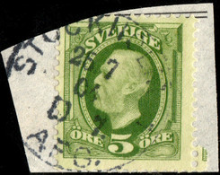 SUÈDE / SWEDEN / SVERIGE - 1904 - " STOCKHOLM 1 / D 7. / AFG." Ds On Mi.41b/Facit 52e - Gebraucht