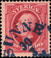 SUÈDE / SWEDEN / SVERIGE - 1904 - " SUNNE " (Type 14) On Mi.43 10 öre Rouge / Red - Gebruikt