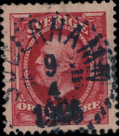 SUÈDE / SWEDEN / SVERIGE - 1906 - " SÖDERHAMN " (Type 33) On Mi.43 10 öre Rouge / Red - Used Stamps