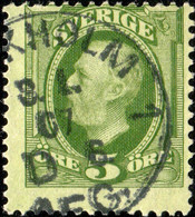 SUÈDE / SWEDEN / SVERIGE - 1907 - " STOCKHOLM 1 / D 6. / AFG." Ds On Mi.41b/Facit 52e - Oblitérés