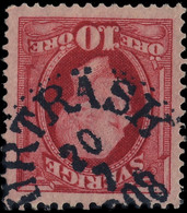 SUÈDE / SWEDEN / SVERIGE - 1908 - " BURTRÄSK " (Type 14) On Mi.43 10 öre Rouge / Red - Usati