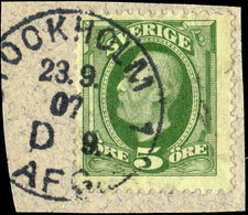 SUÈDE / SWEDEN / SVERIGE - 1907 - " STOCKHOLM 1 / D 9. / AFG." Ds On Mi.41b/Facit 52d - Used Stamps