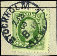 SUÈDE / SWEDEN / SVERIGE - 1909 - " STOCKHOLM 1 / B 13./ AFG." Ds On Mi.41b/Facit 52d - Oblitérés