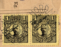 SUÈDE / SWEDEN / SVERIGE - 1913 - " NORDMALING " Ds On Pair Facit 77 / Mi.62 - Gebruikt