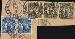 SUÈDE / SWEDEN / SVERIGE - 1914 - " TRÄLLEBORG " Ds On Facit 77 (x3) & N°85 (x2) - Used Stamps