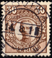 SUÈDE / SWEDEN / SVERIGE - 1918 - " LUDVIKA " Ds On Facit 88 30ö Brown - Gebruikt