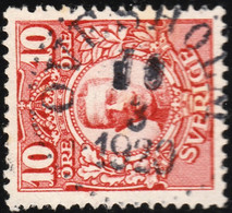 SUÈDE / SWEDEN / SVERIGE - 1920 - " OVESHOLM " Ds On Facit 82 10ö Red - Gebruikt