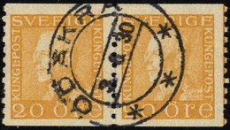 SUÈDE / SWEDEN / SVERIGE - 1930 - " ÖDÅKRA " Ds On Pair Facit 181a 20ö Orange - Usados