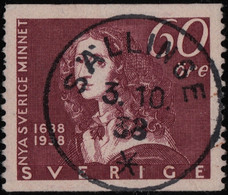 SUÈDE / SWEDEN / SVERIGE - 1938 - " SÄLLINGE " Ds On Facit 265 60ö Carmine - Gebraucht