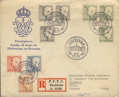 SUÈDE / SWEDEN / SVERIGE - 1951 - MI.356A, 356Dl, 356Dr, 357A, 358A, 359A, 359Dl, 359Dr, 360A On FDC - FDC