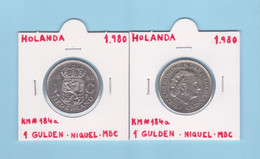 HOLANDA  1 GULDEN 1.980  NIQUEL   KM#184a   VF/MBC   T-DL-12.719 - Autres & Non Classés