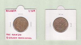 HOLANDA  5 GULDEN 1.989  BRONCE-NIQUEL   KM#210   VF/MBC   DL-12.724 - Otros & Sin Clasificación