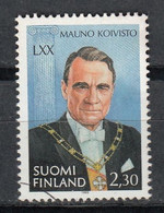 FINLANDIA 1993 - PRESIDENTE DE LA REPUBLICA MAUNO KOLVISTO - YVERT Nº 1201** - SPECIMEN - Altri & Non Classificati