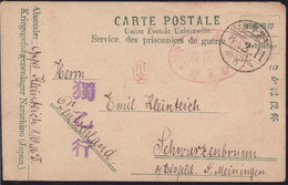 Gest. Kiautschou Gefangenenlager Narashino Kartenbrief 9.2.1917 Nach Schwarzenbrunn - Altri & Non Classificati