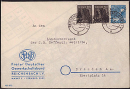 Gest., Brief Sowjetische Zone OPD 41 Reichenbach 8.7.1948 2x166, 173 - Altri & Non Classificati