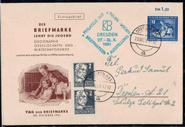 Gest., Brief DDR 295 2x212 MIF Briefmarkenausstellung Dresden - Altri & Non Classificati