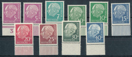 ** Bund Heuss Lumo. Unterrand 2x 179, 181, 2x183, 184, 185, 186, 187,188 - Altri & Non Classificati