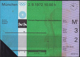 Eintrittskarte Olympiade 1972 Regattastrecke Oberschleißheim - Biglietti D'ingresso