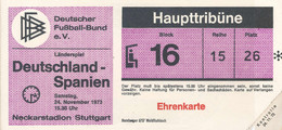 6x Eintrittskarte Fußball-Länderspiel Deutschland-Spanien In Stuttgart 1973, 2x Stehplatz, 4x Ehrenkarte - Biglietti D'ingresso