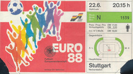 Eintrittskarte Fußball Euro 88 Stuttgart Halbfinale - Biglietti D'ingresso