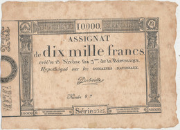 Assignat 10.000 Francs 1795 France 18 Nivose An III P.A82, Numerc 87 - Altri & Non Classificati