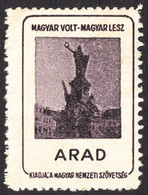 ARAD Revolution Martyrs Monument - Occupation Revisionism WW1 Romania Hungary Transylvania Vignette Label Cinderella - Transylvania