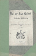 Königliches Statistisches Landesamt (Hrsg.): Hof- Und Staatshandbuch Des Königreichs Württemberg, W.Kohlhammer Verlag, 1 - Non Classificati