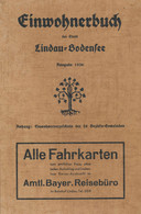 Lindau-Bodensee, Einwohnerbuch Ausgabe 1936, Selten, Beste Erhaltung 212 +98 Seiten + VIII Seiten Register - Non Classificati