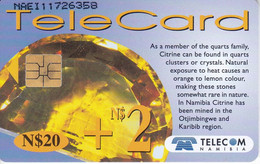 TARJETA DE NAMIBIA DEL MINERAL CITRINE - QUARZO DE N$20 - Namibia
