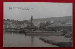 CPA Ombret, Amay - L'Eglise, Le Chantier Naval Et La Meuse. - Amay