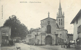 / CPA FRANCE 01 "Montluel, L'église Notre Dame" - Montluel