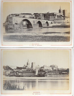 Photo Ancienne Au Bromure 1876 - Avignon - Lot De 3 Photos (Vue Générale Et Pont St Bénezet) - Lieux