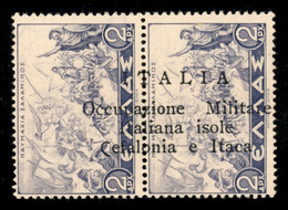 OCCUPAZIONI II GUERRA MONDIALE - Cefalonia E Itaca - Argostoli - 1941 - 2 + 2 Dracme (17ua) - “C” Diversa + Soprastampa  - Altri & Non Classificati