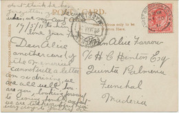 GB DESTINATIONS MADEIRA FUNCHAL 1911 EVII 1D HARRISON PRINTING WEST-BROMPTON-S.O - Cartas & Documentos