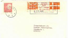 GB 1971 SPECIAL COURIER MAIL 2Sh+1Sh Strike Post Cover W Strikepost Stamp SWEDEN - 1952-1971 Pre-Decimal Issues