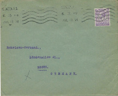 1921 GV 3d Rare PERFIN: „R.LD“ On Superb Cover Tied By LONDON F.S. Multiple Impression Machine Postmark To ESSEN Germany - Perfins