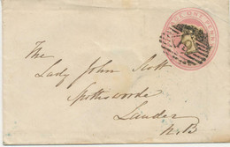 GB LONDON Inland Office „19“ Numeral Postmark (Parmenter 19A) Superb QV 1d Env - Cartas & Documentos