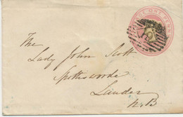 GB LONDON Inland Office „19“ Numeral Postmark (Parmenter 19A) Superb QV 1d Env - Lettres & Documents