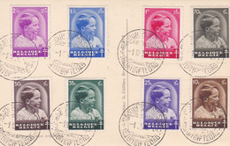 2 Scans Carte Maximum Prince Baudouin 438 à 445 1er Jour D'émission - 1934-1951