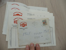 BOISSET ET GAUJAC NOVIS Enveloppe PUB + 11 Facturette Cachet Octogonal Boisset 1965 - Levensmiddelen