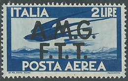 1947 TRIESTE A POSTA AEREA DEMOCRATICA 2 LIRE MH * - RE21-6 - Poste Aérienne
