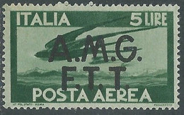 1947 TRIESTE A POSTA AEREA DEMOCRATICA 5 LIRE MNH ** - RE21-10 - Correo Aéreo