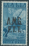 1947 TRIESTE A POSTA AEREA RADIO 35 LIRE MNH ** - RE21-10 - Poste Aérienne