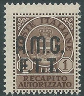 1947 TRIESTE A RECAPITO AUTORIZZATO 1 LIRA MNH ** - RE5-9 - Correo Urgente