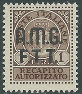 1947 TRIESTE A RECAPITO AUTORIZZATO 1 LIRA MNH ** - RE28-5 - Poste Exprèsse