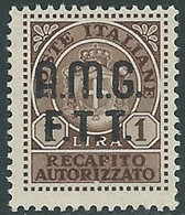 1947 TRIESTE A RECAPITO AUTORIZZATO 1 LIRA MNH ** - RE28-8 - Correo Urgente