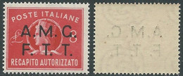 1947 TRIESTE A RECAPITO AUTORIZZATO 8 LIRE DECALCO MNH ** - RE6-4 - Exprespost